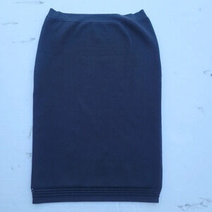 Firth Women's Stretch Bodycon Pencil Black Casual Skirt Knit Laser Cut Elastic L